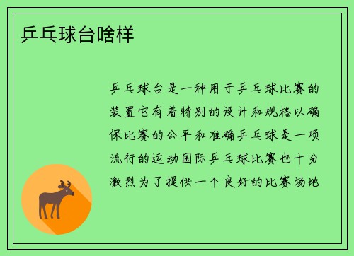 乒乓球台啥样