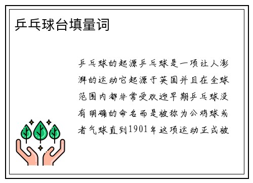 乒乓球台填量词