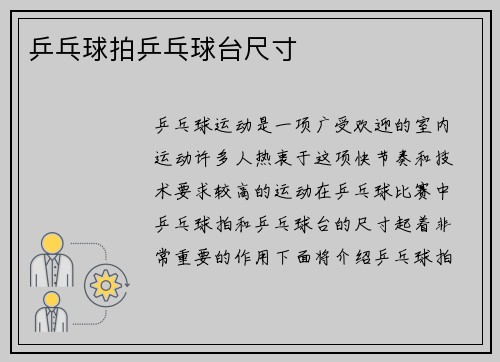 乒乓球拍乒乓球台尺寸