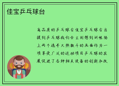 佳宝乒乓球台