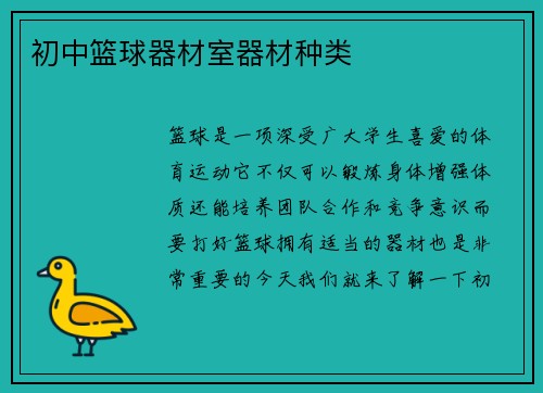 初中篮球器材室器材种类